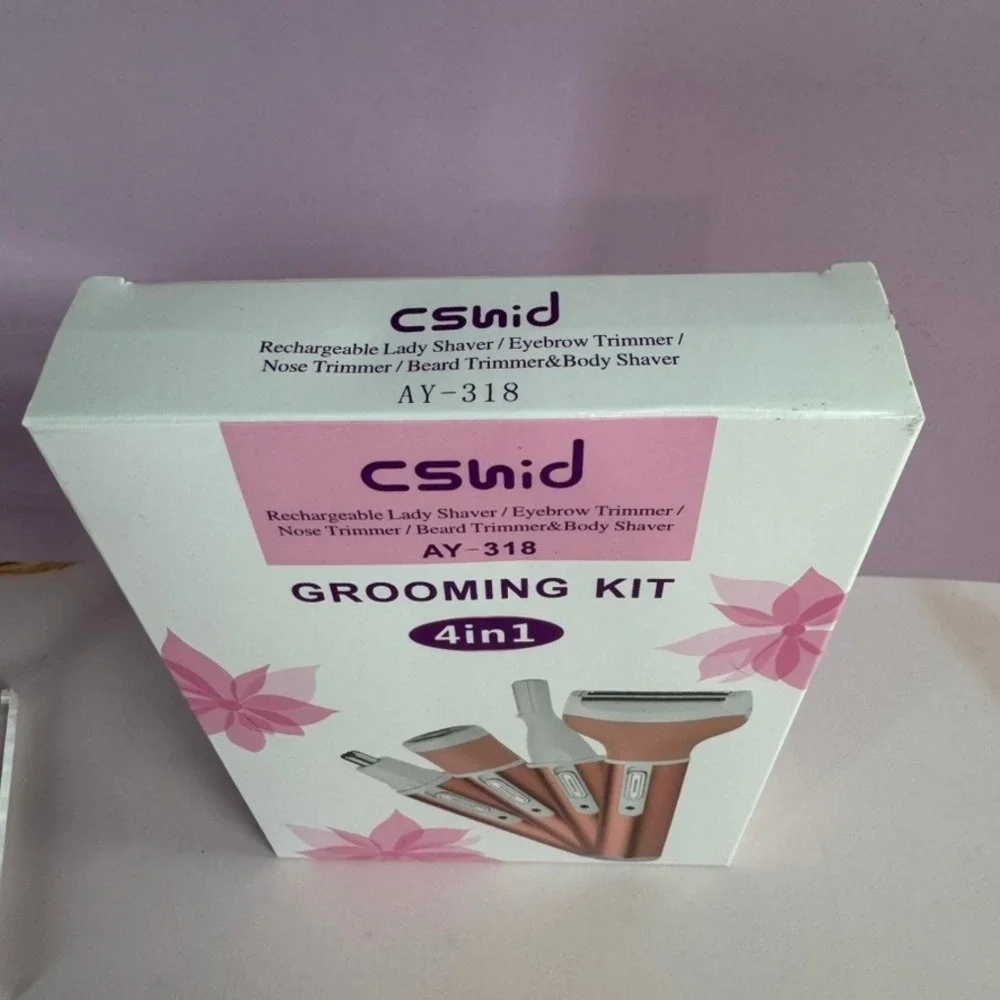 CSNID 4-in1 Rechargeable Grooming Kit Lady Shaver Eyebrow Nose Beard Trimmer NIB